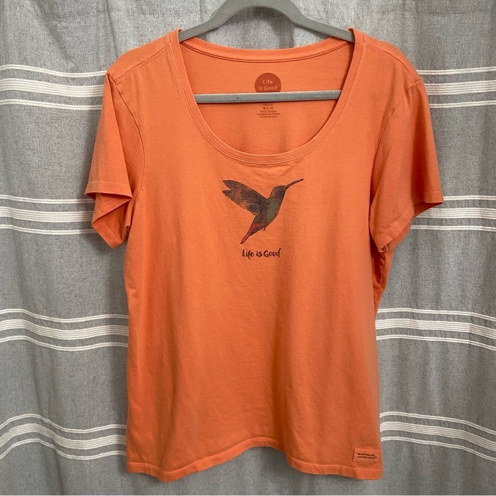 LIFE IS GOOD / Hummingbird Graphic Crusher Tee Classic Fit Size L